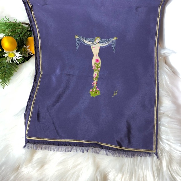 Rare ERTE All Silk Scarf - Made in Italy - Vintage - Picture 4 of 4